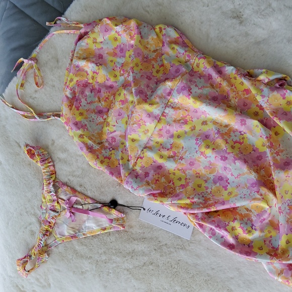 *Pics Updated!*🍋For Love and Lemons Pastel Punch Mini Dress WITH Thong Panty! - Picture 10 of 16